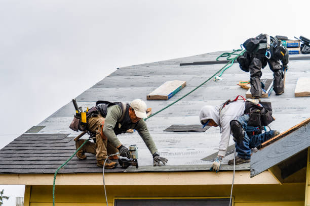 Professional Emergency Roof Repair technician working in Highland Lake, NY